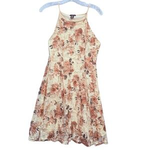 Rue21 Women's Y2K 90s Floral Lace Halter Dress Sleeveless Mini‎ Summer Dress M